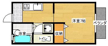 TAMAグラードB(1K/1階)の間取り写真