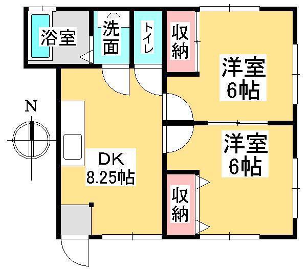 S・Sコーポ(2DK/1階)の間取り写真