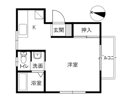 フレンズ90(1K/2階)の間取り写真