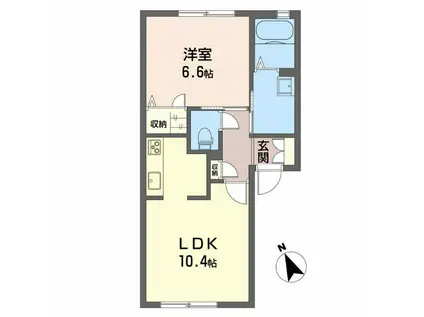 SH・アネックスF(1LDK/1階)の間取り写真