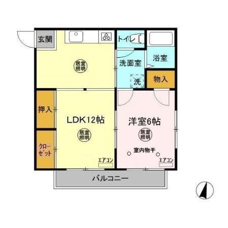 KSコータス(1LDK/2階)の間取り写真