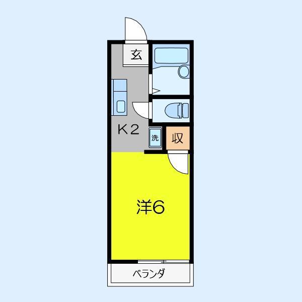 プレザージュ大岡(ワンルーム/2階)の間取り写真