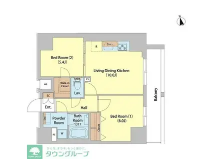 SAION町屋(2LDK/4階)の間取り写真