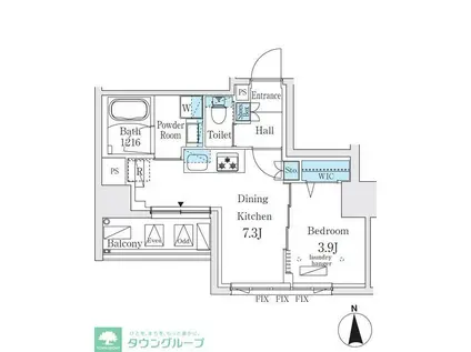 ジオエント秋葉原(1DK/5階)の間取り写真