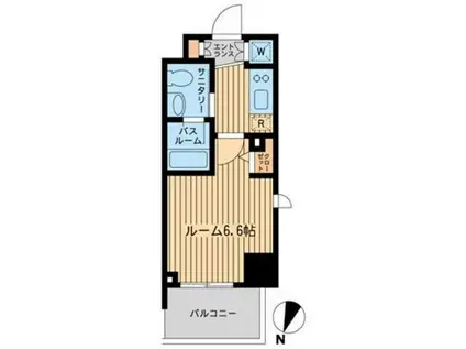 ダフィット門前仲町(1K/2階)の間取り写真