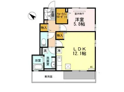 レチエ吉成A(1LDK/1階)の間取り写真