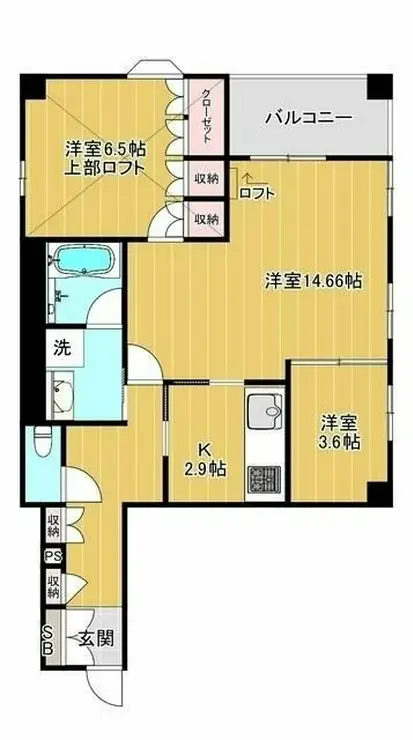 クオリア恵比寿ウエスト 13階階 間取り