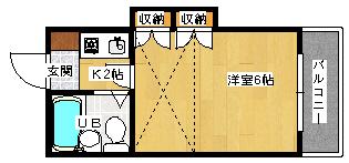 アイホーム(1K/2階)の間取り写真