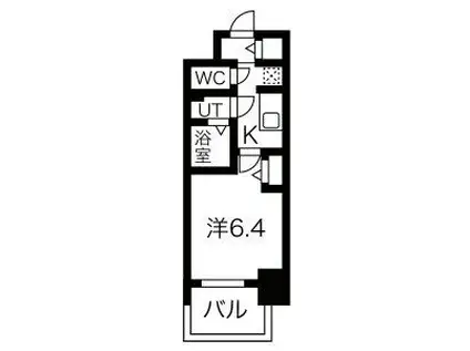 メイクス名駅南II(1K/13階)の間取り写真