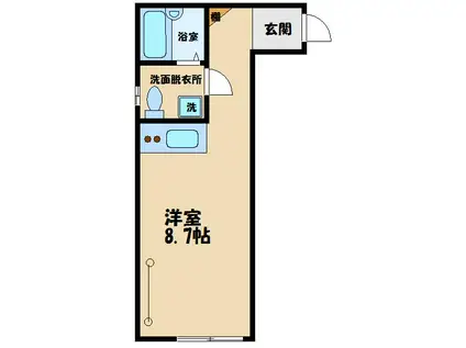 サイドパーク白糸台(ワンルーム/1階)の間取り写真