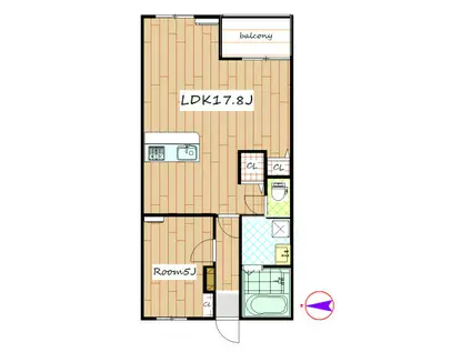 テクノランド(1LDK/2階)の間取り写真