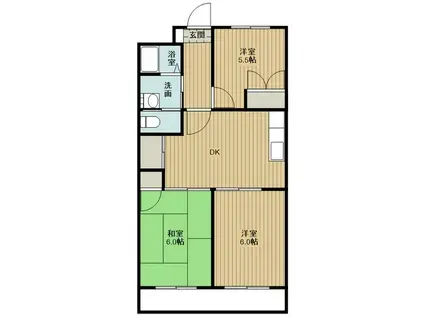 BCASA狭山IIRE-BORN(3DK/3階)の間取り写真