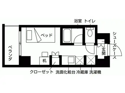 リビオセゾン高円寺(ワンルーム/6階)の間取り写真