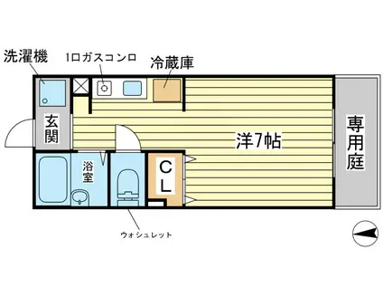 クリスタ赤穂 A棟(1K/1階)の間取り写真