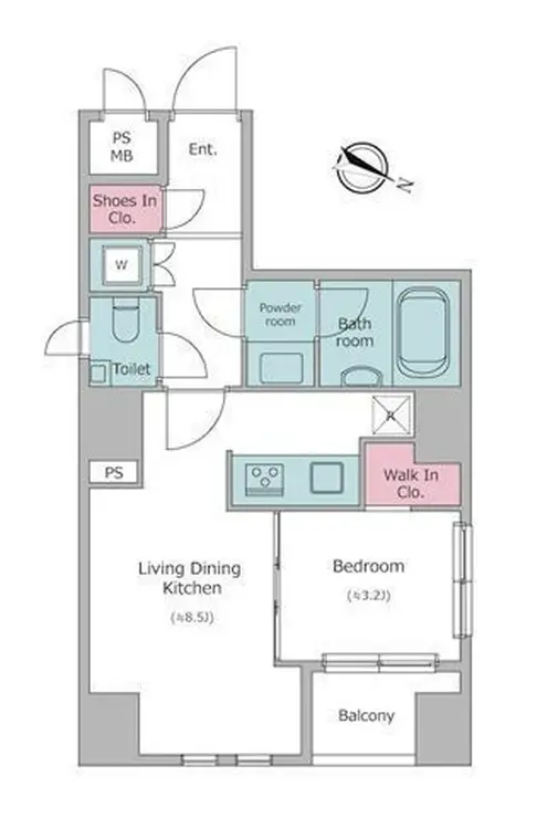 レジディア神田 4階階 間取り