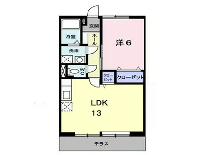 サンハイム(1LDK/1階)の間取り写真