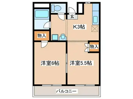 第一アサヒハイツ(2K/3階)の間取り写真