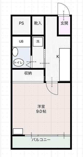 ダブルス和田(1K/3階)の間取り写真