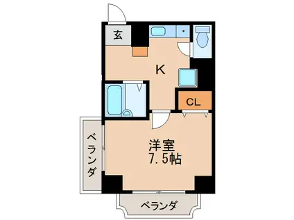 プロビデンス栄(1K/5階)の間取り写真