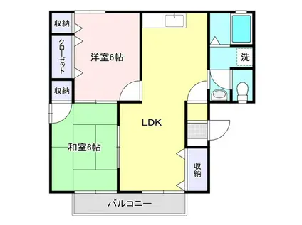 ヴィーナスII番館(2LDK/2階)の間取り写真