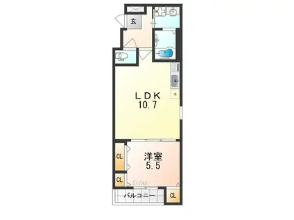 フジパレス高石加茂(1LDK/1階)の間取り写真