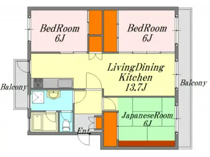 KSB SATSUKIGAOKA III(3LDK/3階)の間取り写真