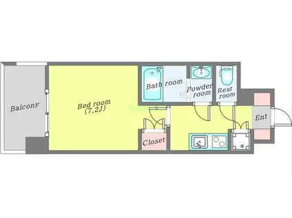 LASANTE上杉(1K/6階)の間取り写真