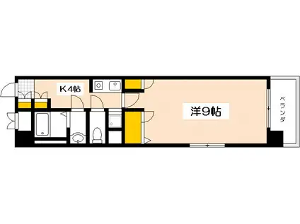 第16友建ビル(1K/4階)の間取り写真