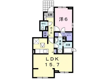 ルーラル クラウンII(1LDK/1階)の間取り写真