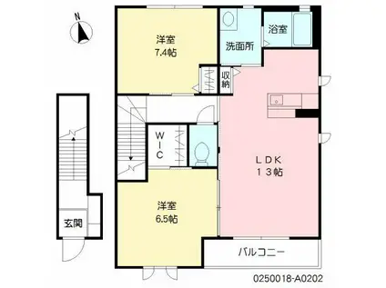 パーク神宮西(2LDK/2階)の間取り写真