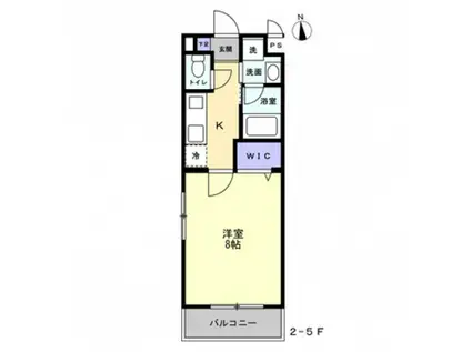 ミモザヒルズ岡山医大南(1K/1階)の間取り写真