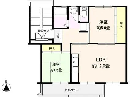 高洲第一団地(2LDK/1階)の間取り写真