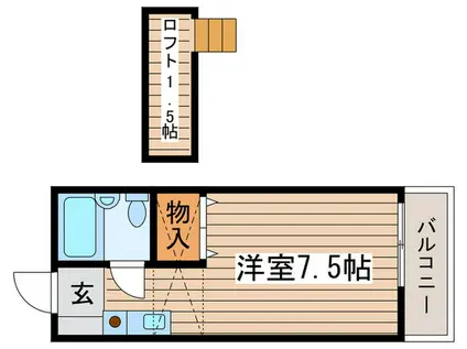 テリーハウス(ワンルーム/1階)の間取り写真
