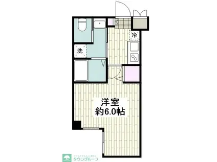 アールエス湘南平塚(1K/1階)の間取り写真