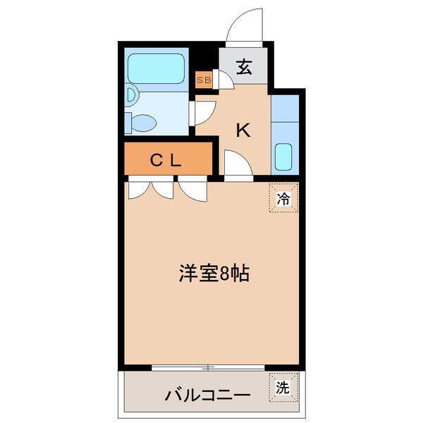 イーグルハイツ銀杏町(1K/4階)の間取り写真