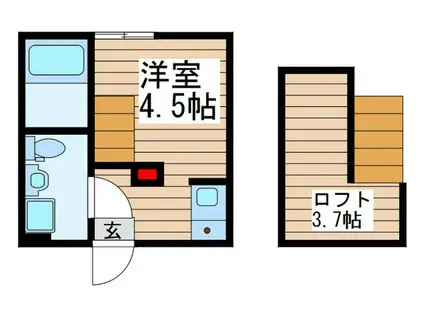 グランシャリオ金町(ワンルーム/2階)の間取り写真