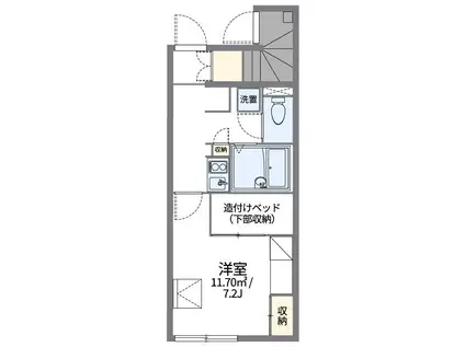 レオパレス沢田南(1K/1階)の間取り写真