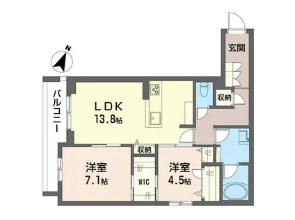 ノンシュガー70(2LDK/2階)の間取り写真