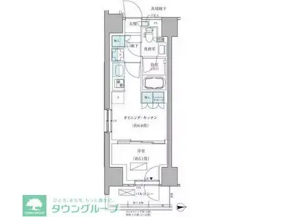 パークアクシス品川天王洲アイル(1DK/8階)の間取り写真