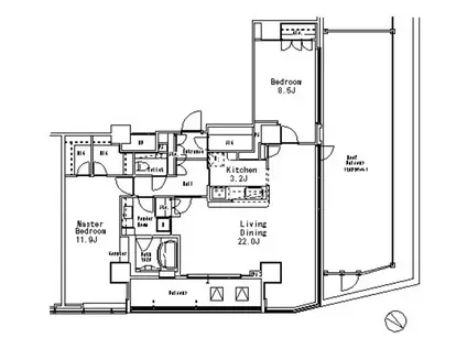 MFPR目黒タワー(2LDK/23階)の間取り写真
