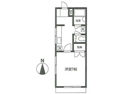 弥生ハイツ(1K/1階)の間取り写真