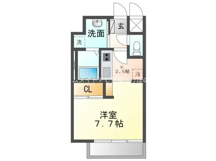 クレシタ大国(ワンルーム/10階)の間取り写真