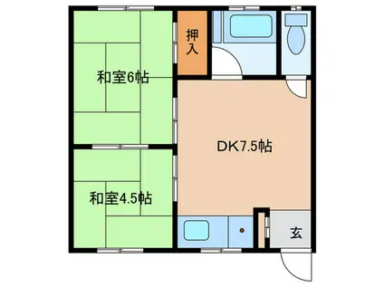 フォレスト牛浜(2DK/2階)の間取り写真