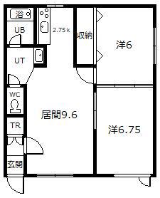 ステイエクセリア東光(2LDK/1階)の間取り写真