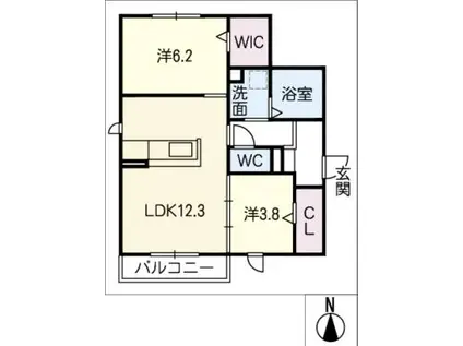 さくらハイツ(2LDK/1階)の間取り写真