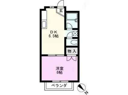 セントパールハイツ(1DK/2階)の間取り写真