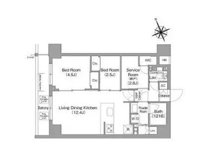 コンフォリア東葛西(2SLDK/5階)の間取り写真