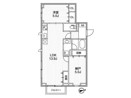 I-LAND荻窪(2LDK/1階)の間取り写真