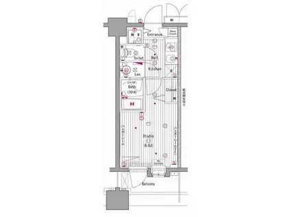 グランド・ガーラ横濱元町(1K/7階)の間取り写真