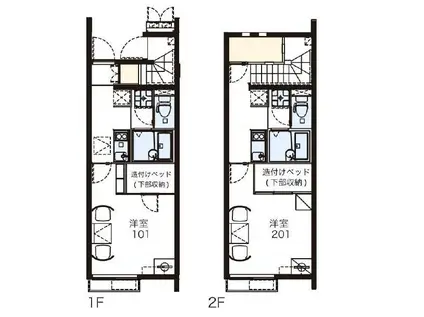 レオネクストK&I(1K/1階)の間取り写真